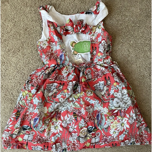 NWT May Gibbs gils bow tie jumper dress / girl size 6years - Picture 2 of 5